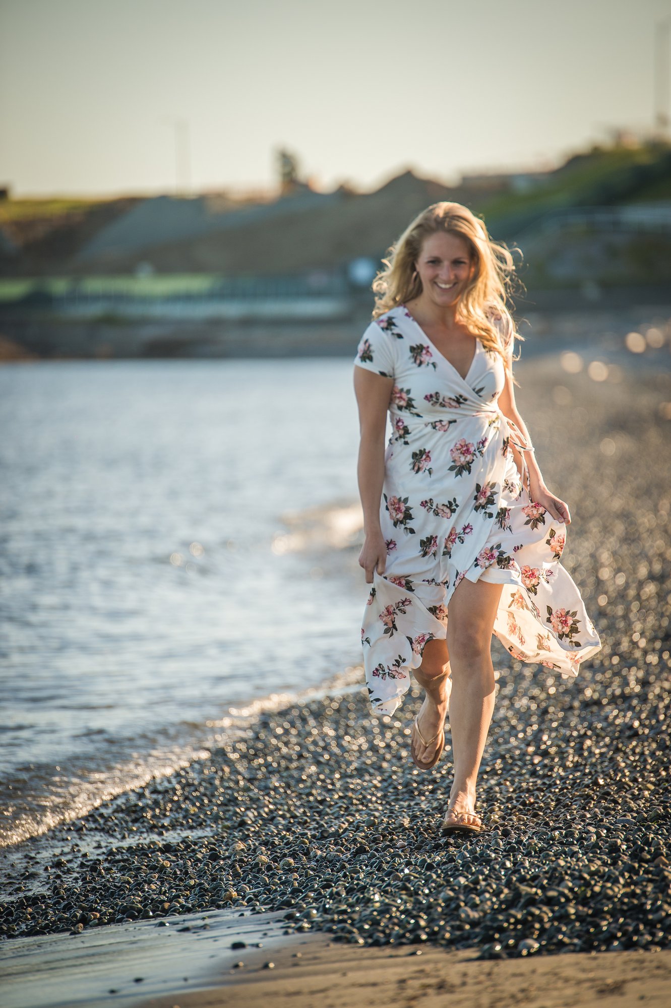 Alik and Amanda together during their engagement session at Beacon Hill Park in Victoria