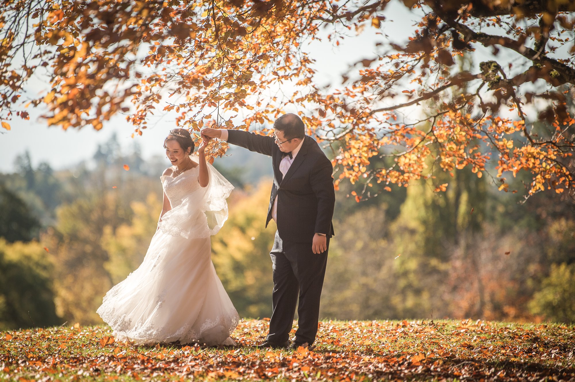 James and Juliana together on a bright autumn day in Victoria