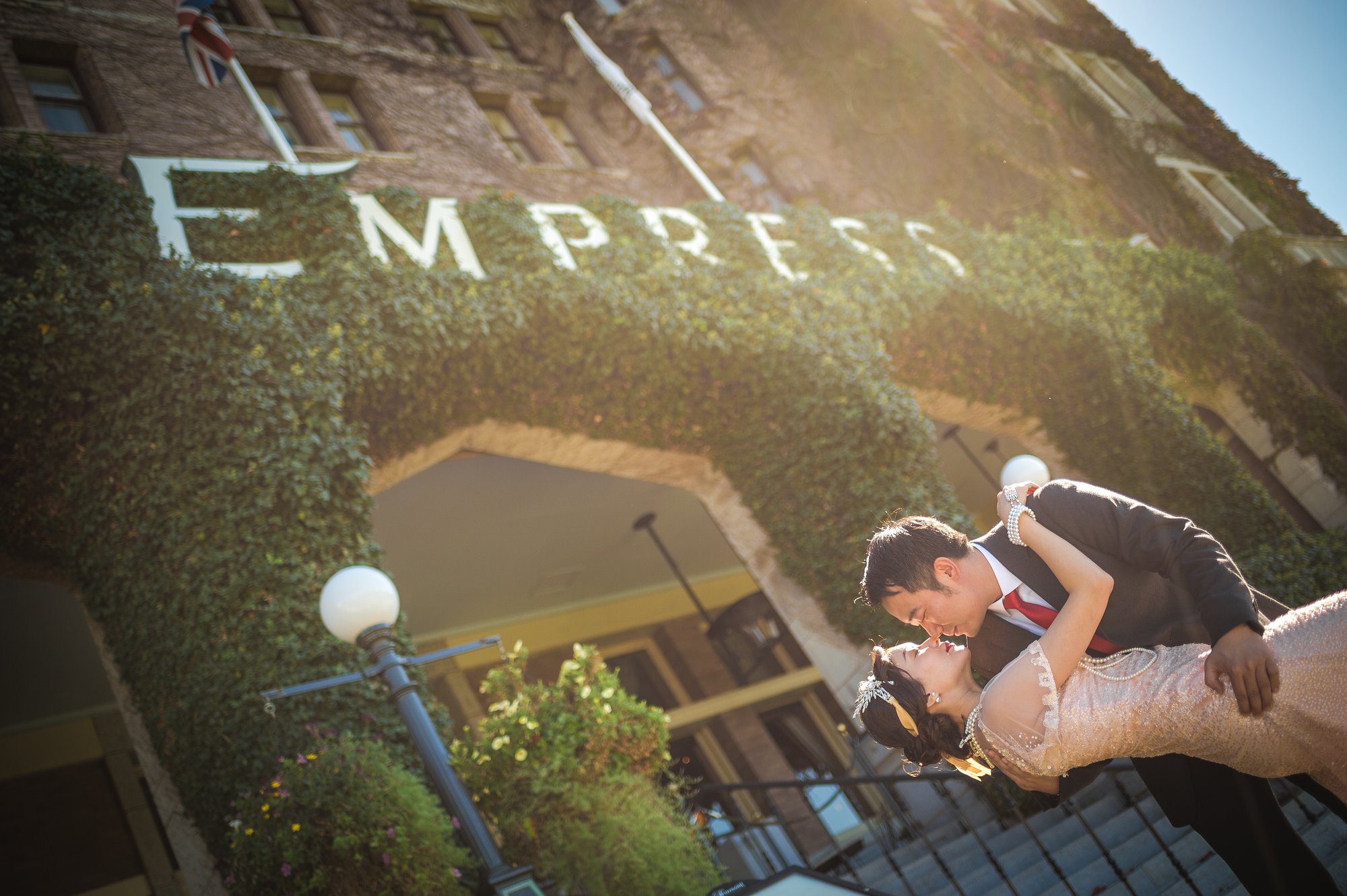 Shine and Dave together during their pre-wedding session in Victoria, BC