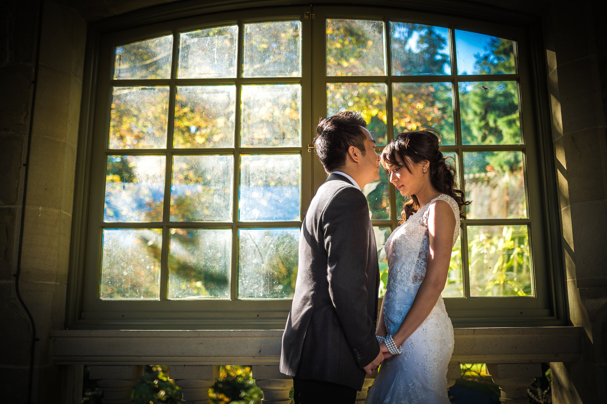 Shine and Dave together during their pre-wedding session in Victoria, BC