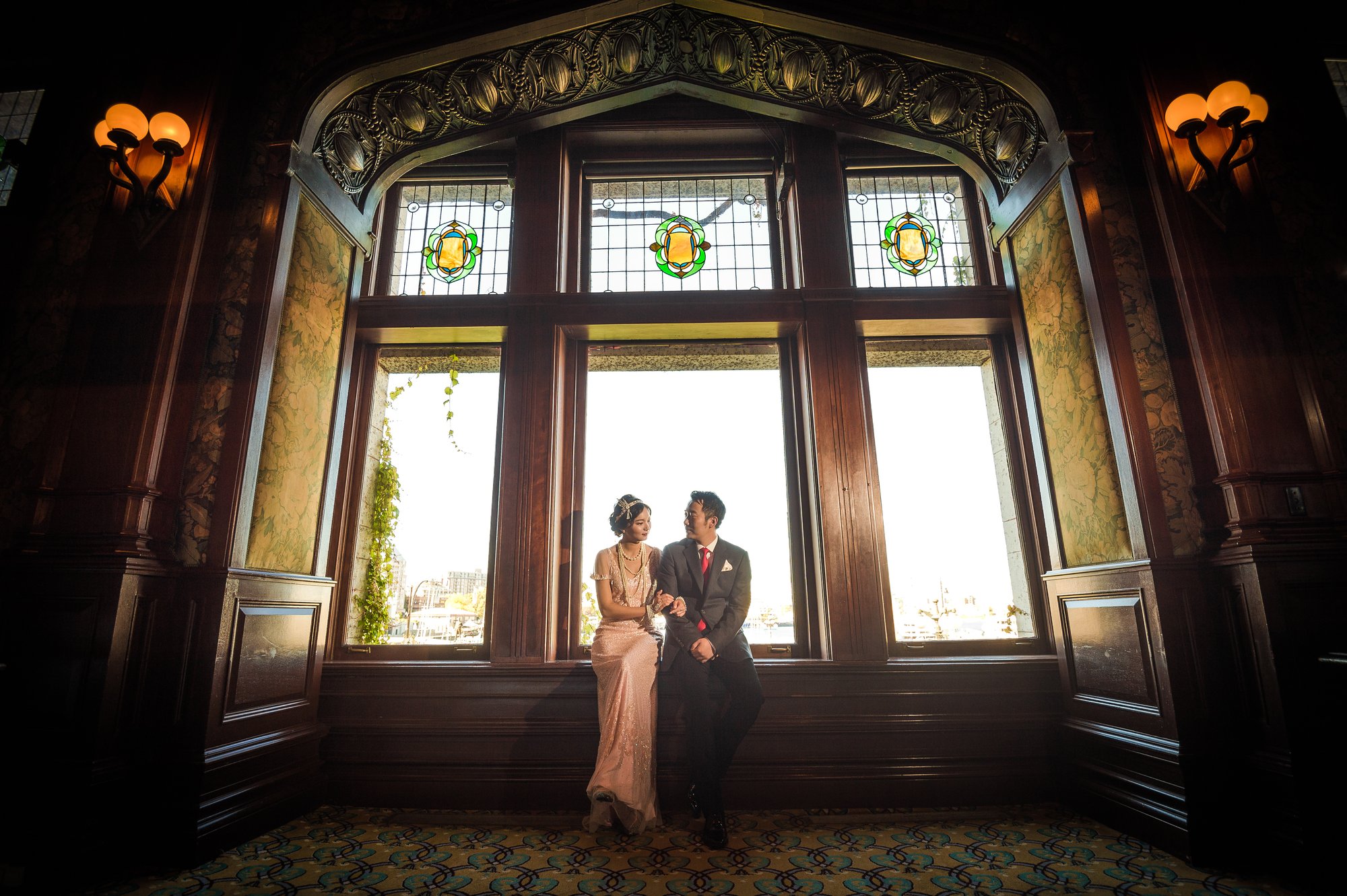 Shine and Dave together during their pre-wedding session in Victoria, BC