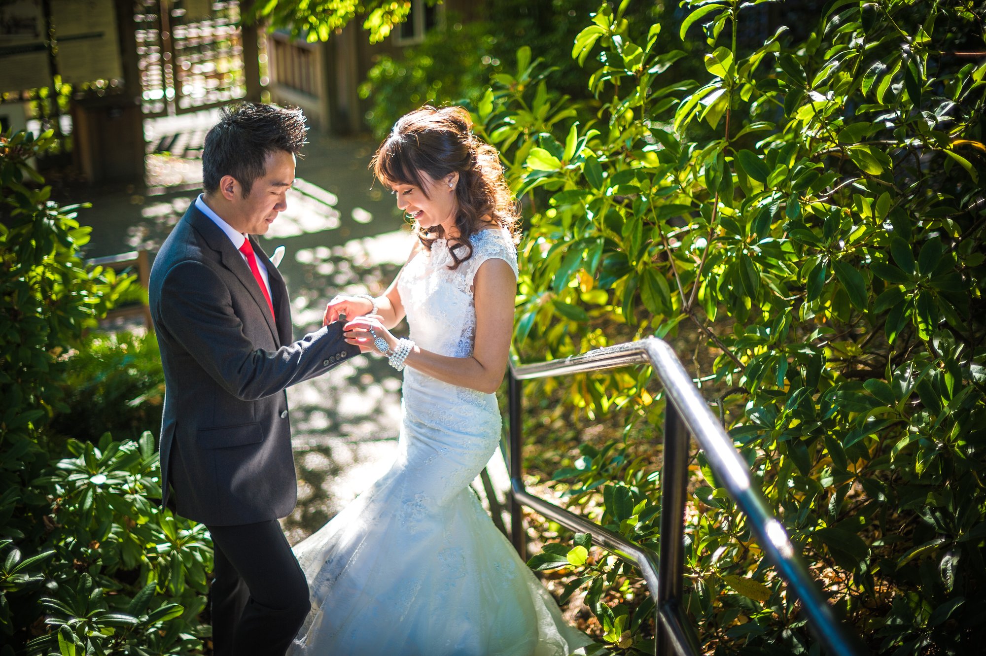 Shine and Dave together during their pre-wedding session in Victoria, BC