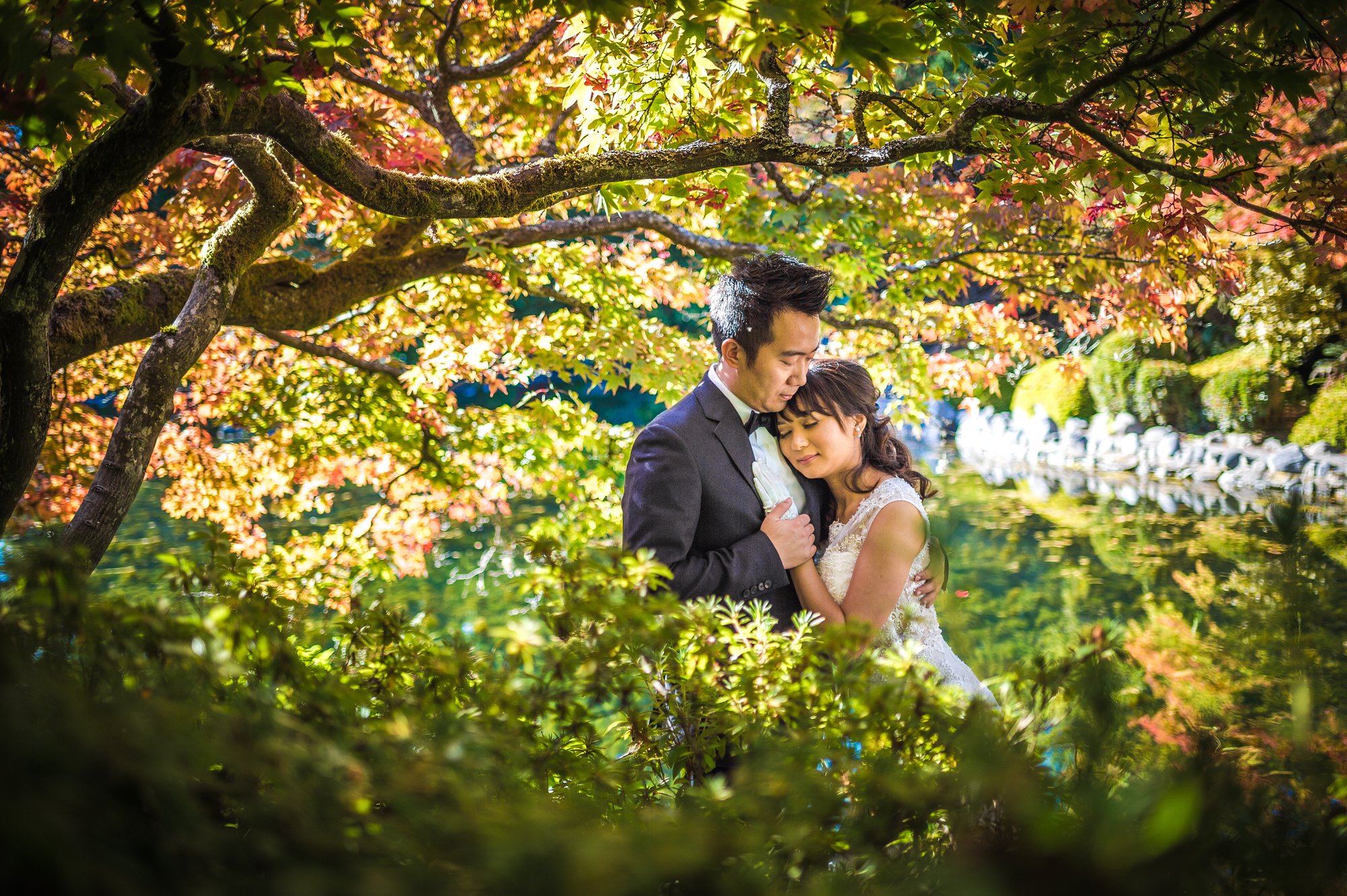 Shine and Dave together during their pre-wedding session in Victoria, BC