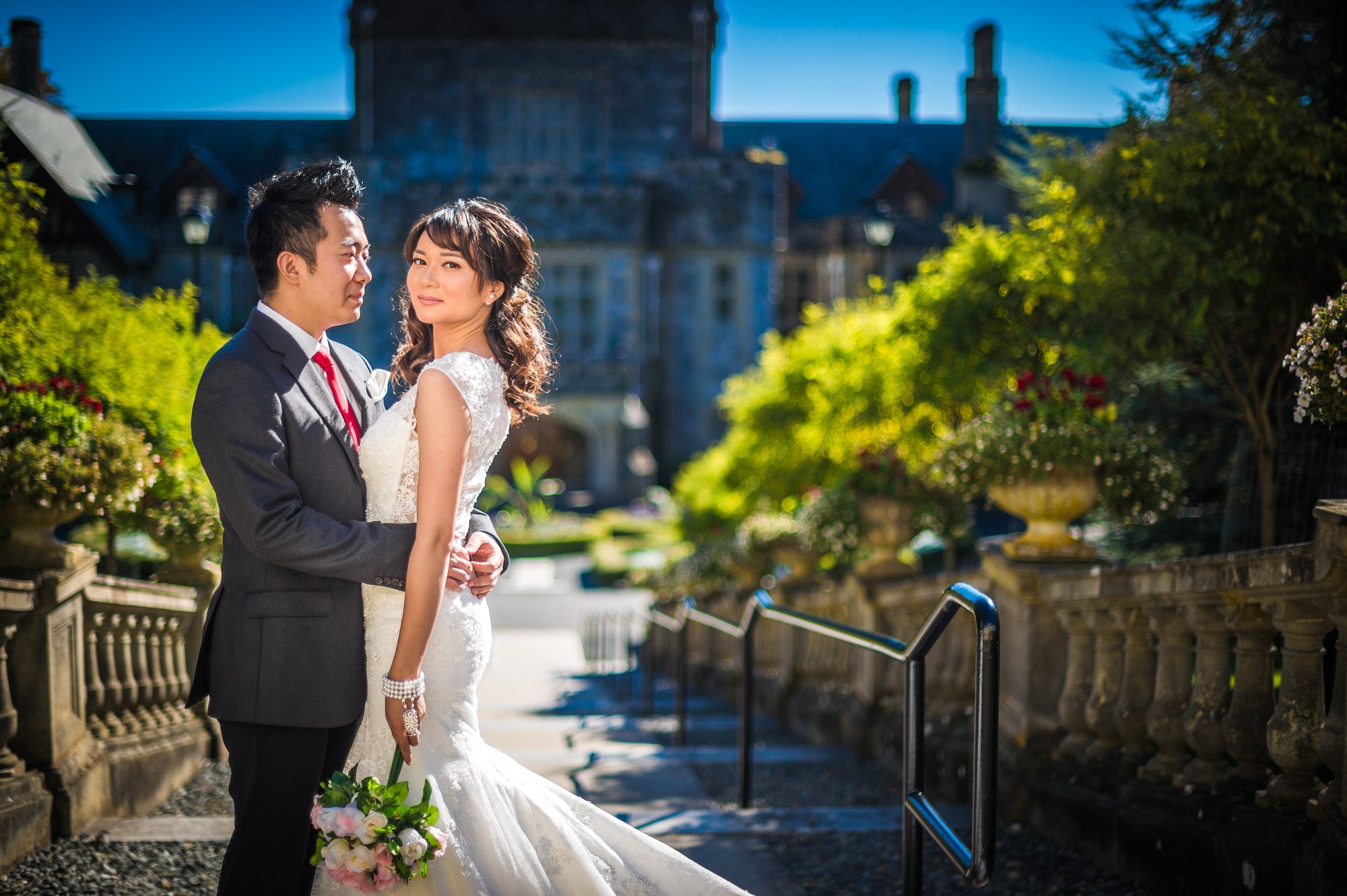 Shine and Dave together during their pre-wedding session in Victoria, BC
