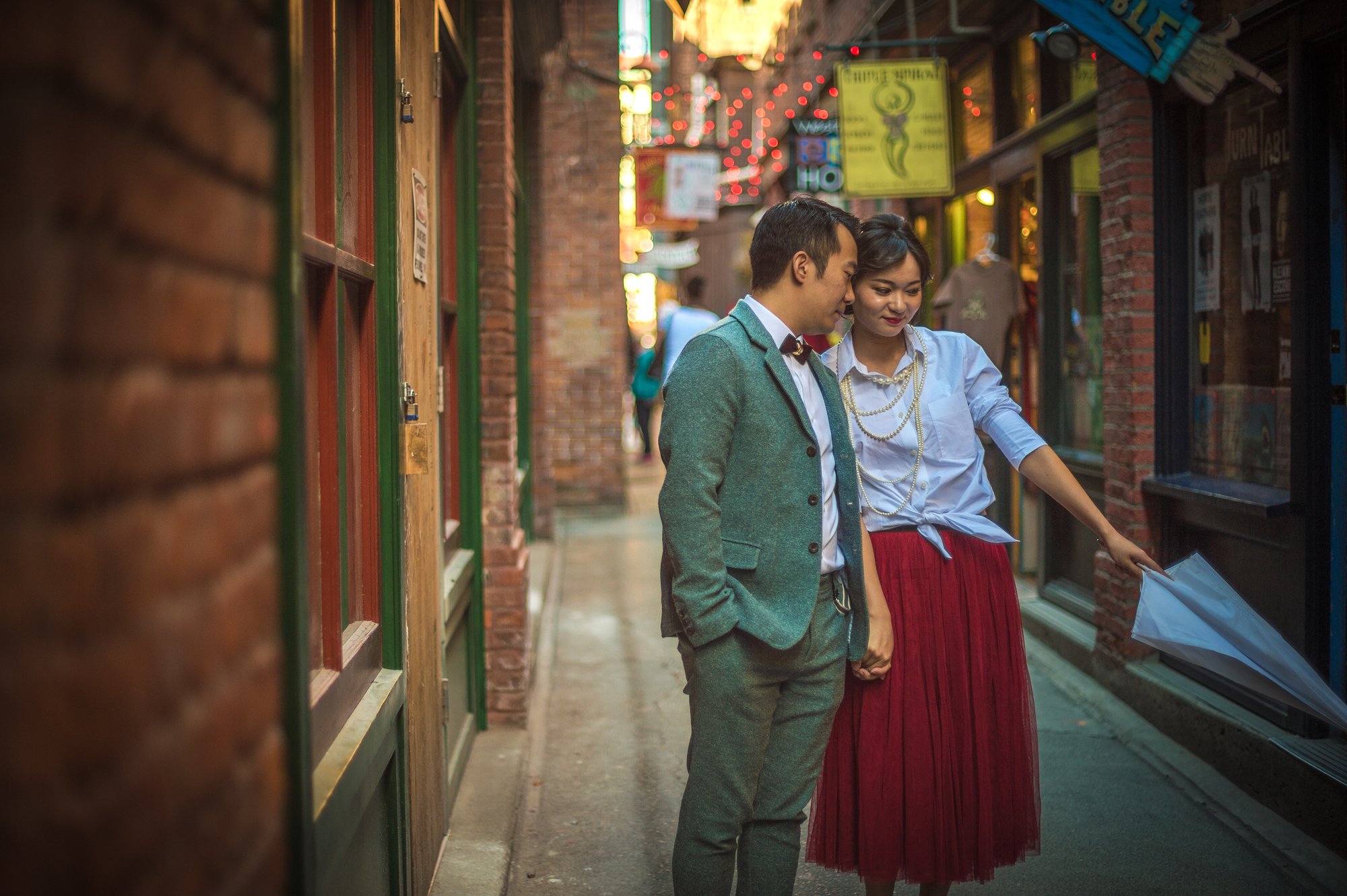 Shine and Dave together during their pre-wedding session in Victoria, BC
