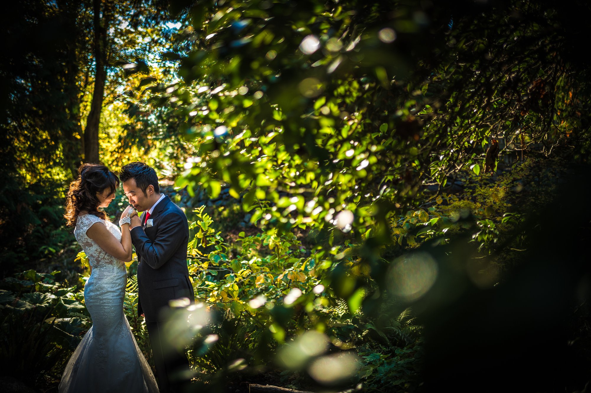 Shine and Dave together during their pre-wedding session in Victoria, BC