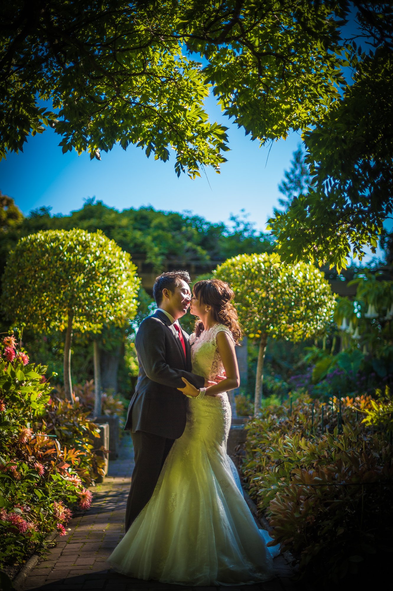 Shine and Dave together during their pre-wedding session in Victoria, BC